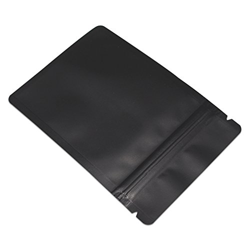 1400 Pcs Scrub Matte Mylar Aluminum Foil Bags Food Packaging Grocery Storage Pouches Bags Storage Nuts Sugar Heat Seal Pouches Resealable Grip Seal Colored (Black) 8x12cm (3.1"x4.7")