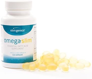 SlimGenics Omega-Slim | Enteric Coated Essential Fatty Acids (EFA) - Burpless Fish Oil Capsules w/ Omega 3 and 6 – Boost Metabolism, Support Cardiovascular Health and Help Manage Cholesterol (120 Ct)