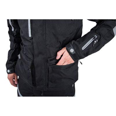 A.R.C. Battleborn Adventure Foul Weather Motorcycle Jacket - BLACK - LARGE - Includes free neck gaiter.