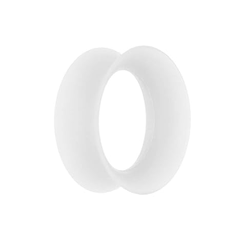 Treuheld® | SILIKON Tunnel in WEIß - Super DÜNN - 16 Größen: 3-30mm - Flexibel & Soft- Piercing Ohr Flesh Tunnel aus weichem,