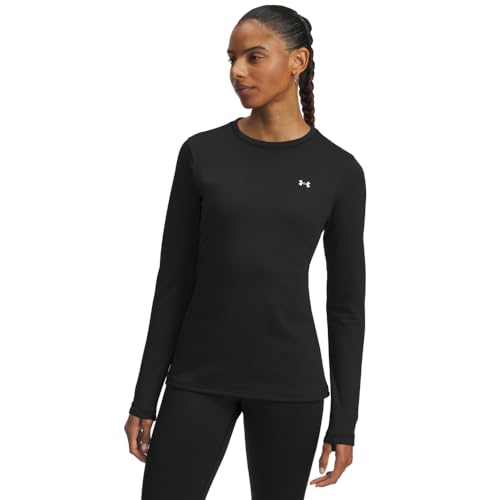 Under Armour Women's Packaged Base 4.0 Crew, (002) Black / / White, X-Small