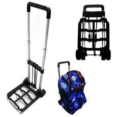 Carro portamaletas plegable de 89,5 x 23,5 x 29,5 cm con 2 ruedas y cuerda,  Plataforma de transporte plegable de metal para move