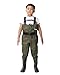 Kids Chest Waders for Toddler Children Waterproof Youth Fishing Waders for Boys Girls Neoprene Hunting Waders with Insulated Boots(Green,10-11T)
