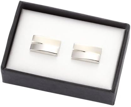 Two Tone Silver Metal Cufflinks - Free Engraving