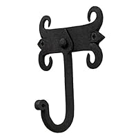 SIGHW Casa Hardware Hand-Forged Iron Spanish Coat Hook - Black Powder Coat