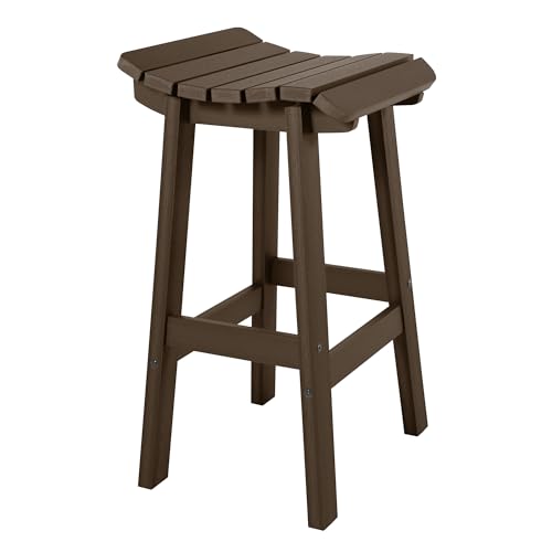 highwood Summit Bar Height Stool with Contoured Saddle Seat, Weathered Acorn