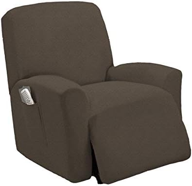TT LINENS One Piece Stretch Recliner Slipcover Chair Recliner Cover Lazy Boy Slipcover Stretch Fit Furniture, Sonia (Taupe/Tan)