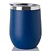 JEAREY Stemless Glass Tumbler 12 oz Stainless Steel Double Wall Vacuum Insulated Wine Cup with Lid Travel Friendly