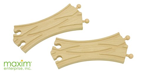 2 Pieces of Wooden Curved Crossing Track