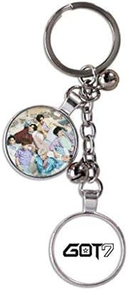 ngshanquzhuyu Sturdy KPOP GOT7 Key Chain Keyring Time Gemstone Keychain Pendant Keyring Best Gift for GOT7 Fans( got7(double))