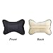 Leeko 2PCS Car Neck Pillow, Comfortable Soft Breathable Leather Car Head Neck Rest Cushion Relax Neck Support Headrest Pillows for Car Seat Travel and Home, Black