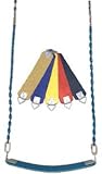 Swings Seat Sling Belt S-02 Commercial Belt Swing With 66" inch Coated Chain, BLUE Seat-BLUE Chain