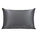 Ravmix Silk Pillowcase for Hair and Skin Both Sides 21Momme Silk Pillow Case Standard Size with Hidden Zipper, 1PCS, 20×26inches, Space Gray