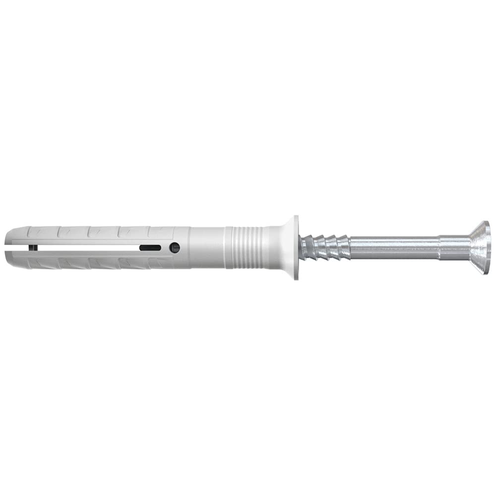 Fischer 048794 8 x 120/80 mm N-S Hammer Fix Nail Screw with Plug - Zinc (100-Piece)