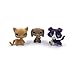 jjlin 3 Pcs/Bag Mini Pet Shop Cats LPS Dog Random 1 cat 1 Collie Dog 1 Dachshund