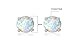 Women's 925 Sterling Silver Stud Earring 8mm White Opal and blue Opal Stud Earrings,Only For girl Gifts (White)