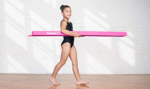 5 ft Sectional Balance Beam - Extra Firm Sectional Gymnastics Beam - Practice Gymnastics Equipment for Home - The Safe Balance Beam for Kids (Pink)