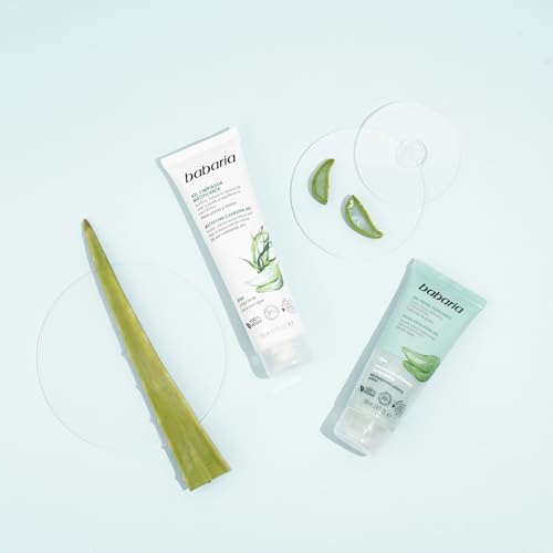- Esfoliante facial com Aloe Vera 100ml, remove células mortas e impurezas | Gel de limpeza facial com partículas esfoliantes biodegradáveis | Limpadores Faciais 100% Vegan