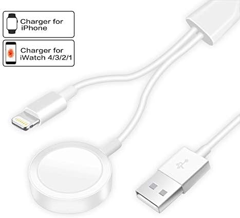 Compatible with Apple Watch iWatch Charger, 2 in 1 Wireless Charger Cable Compatible with for Apple Watch Series 4/3/2/1 and iPhone XR/XS/XS Max/X/8/8Plus/7/7Plus/6/6Plus