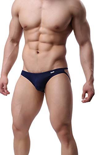 BRAVE PERSON Men\'s Jockstraps Underwear Male G-Strings Thongs Athletic Supporter Briefs (Navy, Large)