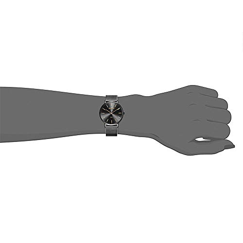 Mens Watches Steel Waterproof Quartz - SUNVEN Super Thin Slim Big Case 47mm for European Size Stainless Steel Strap Analog Gift Adjust Bracelet Tool (47, Black)