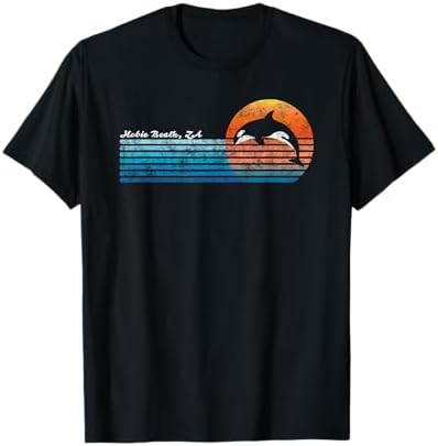 Amazon.com: Vintage Hobie Beach Retro 80s Shark Fin Sunset T-Shirt