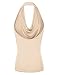 NINEXIS Women's Halter Neck Draped Front Open Back Top
