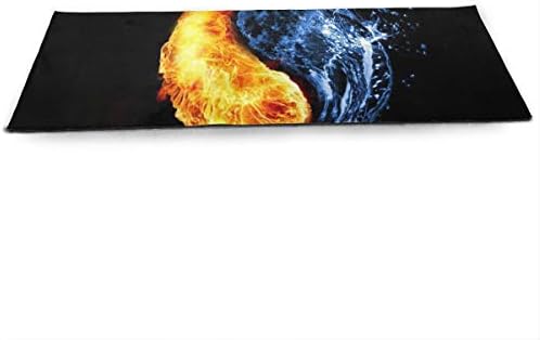 Unisex Fitness Yoga Mat Cool Fire Yang Water Yin Unique Non-Slip Pattern Towels,Pilates Sports Paddle Board Yoga Exercise 24 X 71 Inches Durable Yoga Mats,All-Purpose