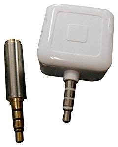 Bartovation (Tm) Square Card Reader & 1 Inch 3.5mm Extender Adapter 4 Pole Kit