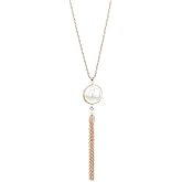 Shegirl Long Tassel Necklace Gold Pearl Pendant Necklaces Sweater Chain Y Necklace for Women