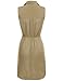 Awesome21 Women's Sleeveless Button Down Shirt Dress w/Attached Belt