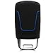 kwmobile Car Key Cover for Audi - Silicone Protective Key Fob Cover for Audi 3 Button Car Key Smart Key (only Keyless Go) - Black/Blue