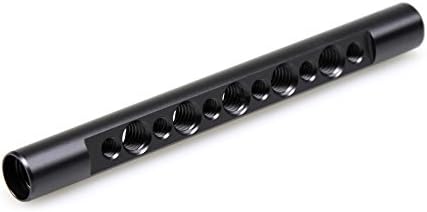 15mm Camera Cheese Rod Threaded Rod (1/2”) with 1/4”&amp; 3/8”Mounting Points for VersaFrame Cages Monitor LCD Mount 15mm Rod Clamp -- 145mm in Length