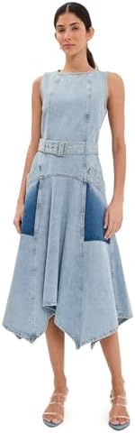 ronny kobo lucien denim dress Ronny Kobo Midi Denim Lucien Dress, Indigo Wash, Medium at Amazon Women's Clothing store