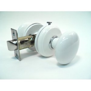 Gainsborough GENUINE PORCELAIN Door Knob Set (NON-LOCKING Hall & Closet, WHITE Porcelain PURITAN & BRIGHT CHROME)