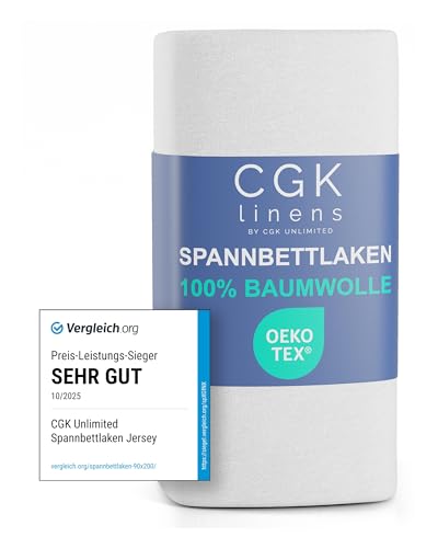 31UIQi2hg7L Spannbettlaken Jersey 90X200 Cm - 100% Baumwolle Weich &Amp; Atmungsaktiv Wärmend - Bettlaken Spannbetttuch Mit Rundumgummi Für Matratzen Bis 30 Cm &Amp; Boxspringbetten De - Oeko-Tex Zertifiziert - Weiß