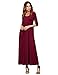 ROMWE Women's Half Sleeve Solid Long Maxi Dress