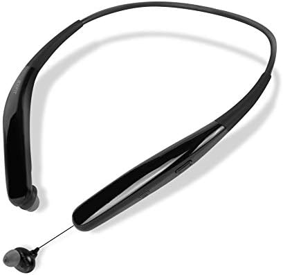 BCS-200 | Wireless Bluetooth Headphones Neckbands with Retractable Earbuds, Neckband Headset with Microphone for Home Office, Video Conference Call (Black)