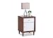 Baxton Studio Studios Nightstand, Medium, White and Walnut