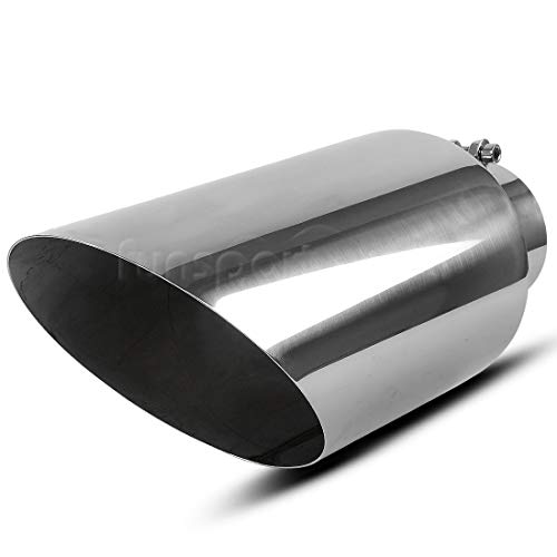 4 Inch Inlet Chrome Exhaust Tip, AUTOSAVER88 Universal Stainless Steel Diesel Exhaust Tailpipe Tip for Truck Cars, 4 x 7 x 18 Bolt/Clamp On Design. - Thumbnail 3