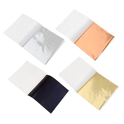 Tofficu 400sheets Gold Foil Paper Imitation Crafting Paper for Nail Art Gilding and Decoration Gold for Projects and Handicrafts
