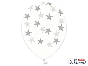 Lobeso Luftballon Sterne Motiv In Silber 10 Stuck 30cm