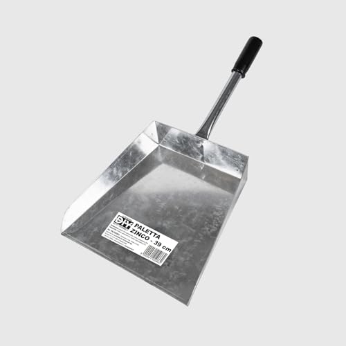 La Briantina Schaufel aus verzinktem Eisen, 39 x 21 x 12,5 cm, korrosionsbeständig, ideal für Gartenarbeit und Müllsammlung im Außenbereich, Griff aus Kunststoff