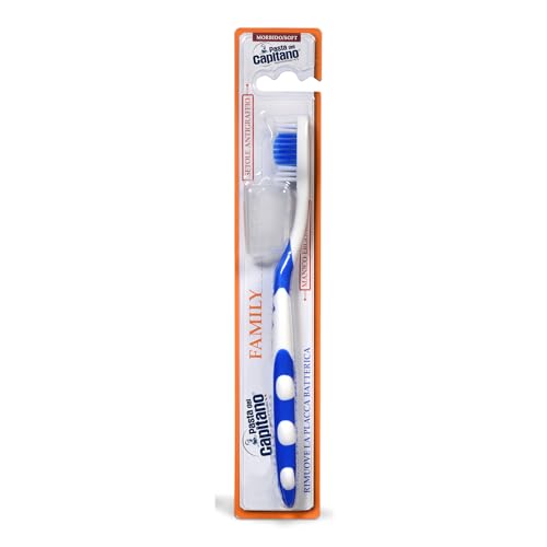 Pasta del Capitano, Family Toothbrush with Soft Bristles, Reaches Hard Corners, Removes Bacterial Plaque Without Damaging Nail Polish