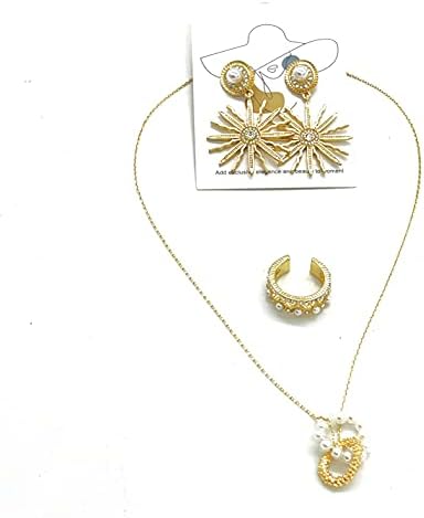 Dainty Gold Choker Pearl Ring Layering 