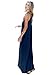 Mixmax Women's Strappy Casual Loose Boho Chiffon Pocket Long Maxi Dress (Medium, Navy Blue)