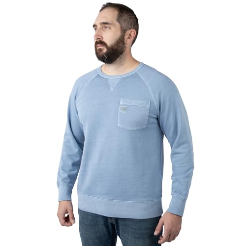 Field & Stream Men's Holloa French Terry Crew, Light Blue, Large