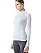 TSLA Women's Thermal Long Sleeve Tops, Mock Turtle & Crew Neck Shirts, Fleece Lined Compression Base Layer, Zero White, Medium