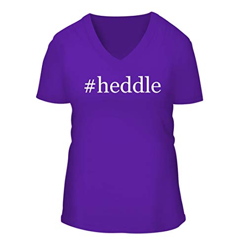 #Heddle - A Nice Hashtag Women's Short Sleeve V-Neck T-Shirt Shirt, Purple, Large