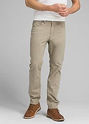 prAna Men's Standard Brion Pant, Dark Khaki, 34W x